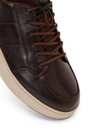 Derimod Fly Erkek Kahverengi Bağcıklı Deri Casual Sneaker | Derimod