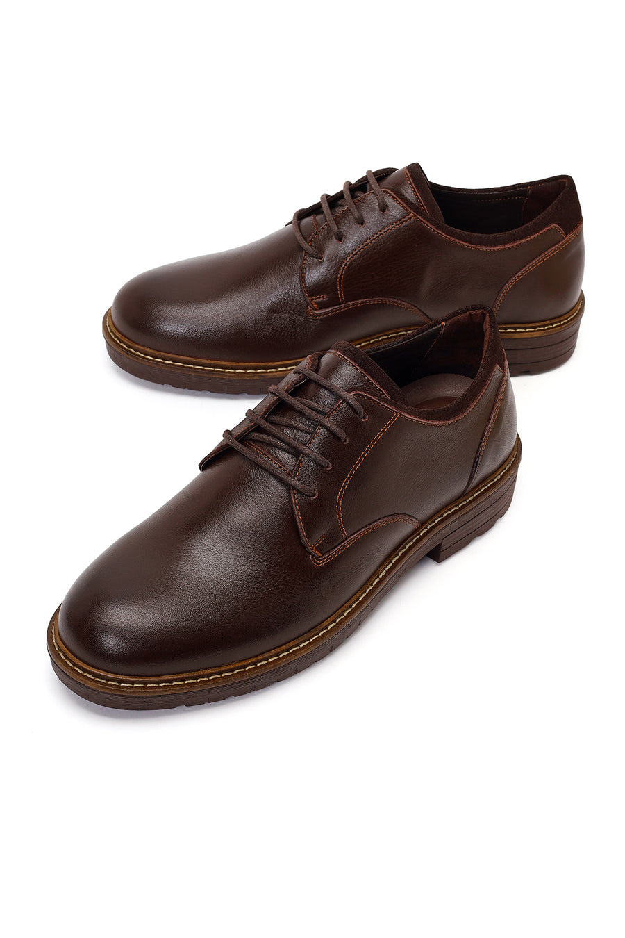 Male Brown Lace-up Leather Casual Shoes