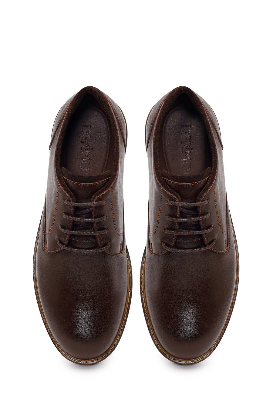Male Brown Lace-up Leather Casual Shoes