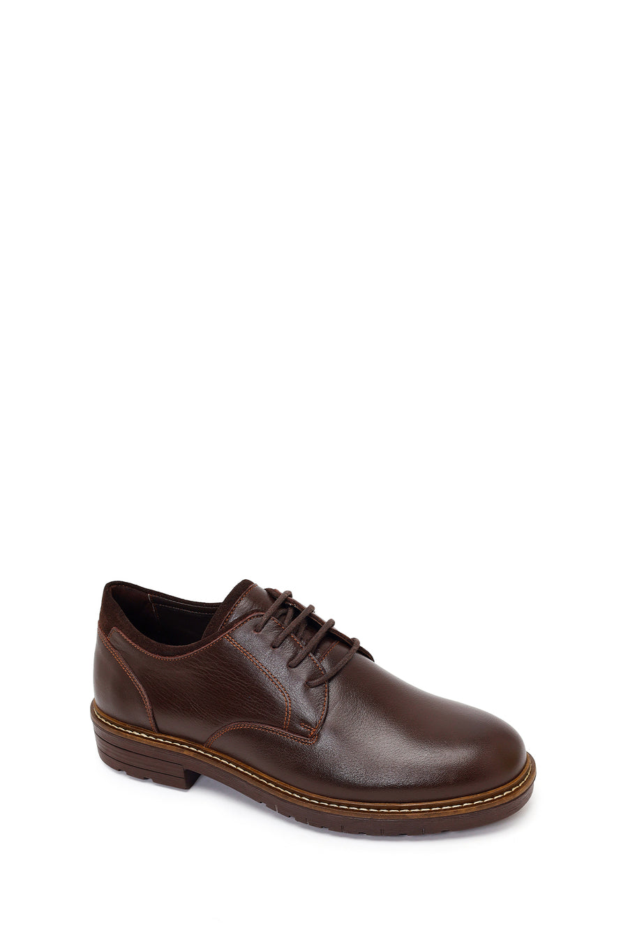Male Brown Lace-up Leather Casual Shoes