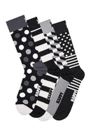 Happy Socks Kadın Siyah Klasik 4’lü Pamuklu Çorap Seti | Derimod