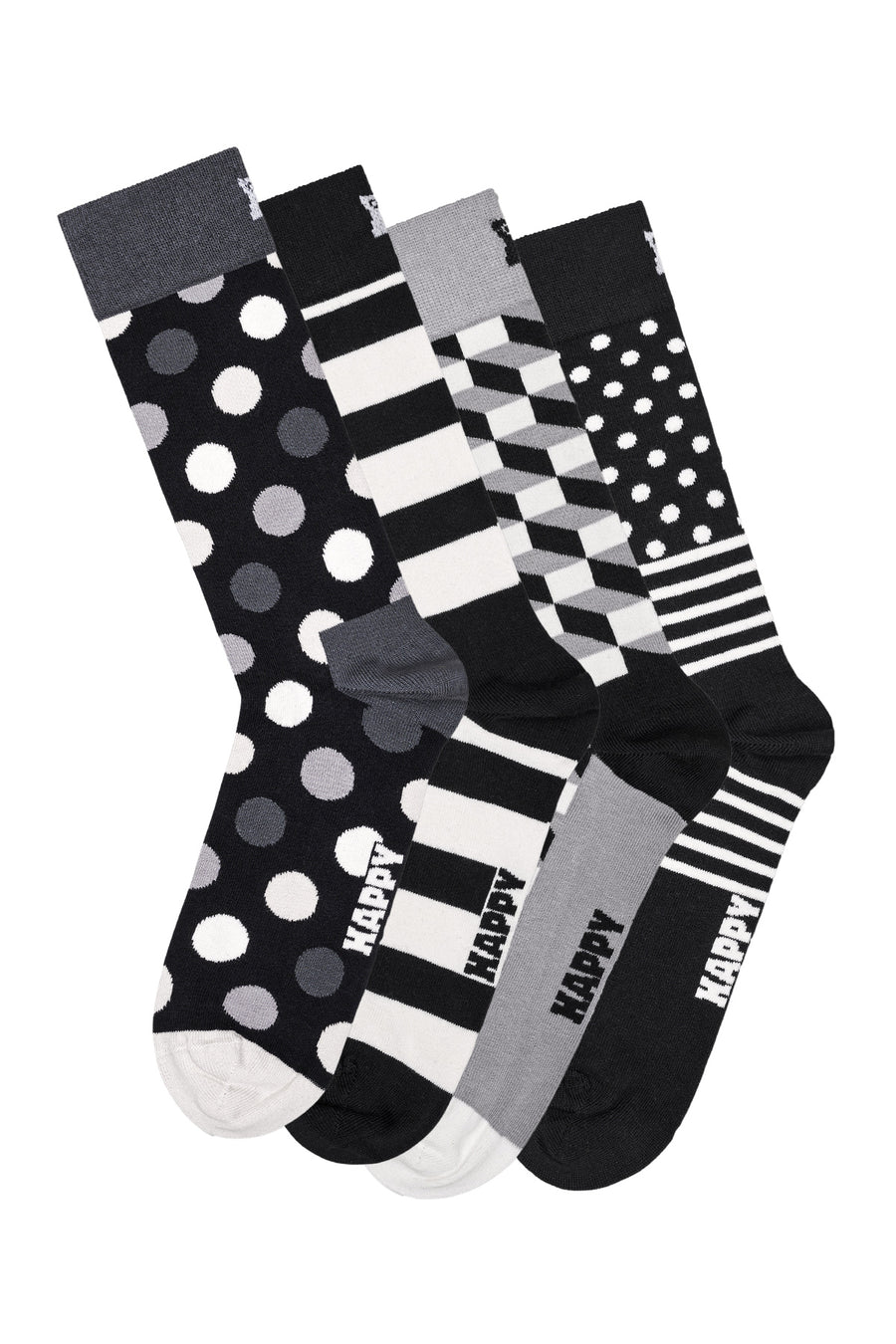 Happy Socks Kadın Siyah Klasik 4’lü Pamuklu Çorap Seti