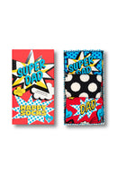 Happy Socks Male Multicolored Super Dad Themed Cotton 3-Pack Sock Set | Derimod