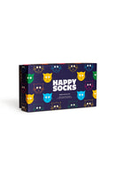 Happy Socks Kadın Çok Renkli Kedi Desenli Pamuklu 3’lü Çorap Seti | Derimod