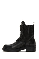 Women's Black Leather Stone Boots | Derimod