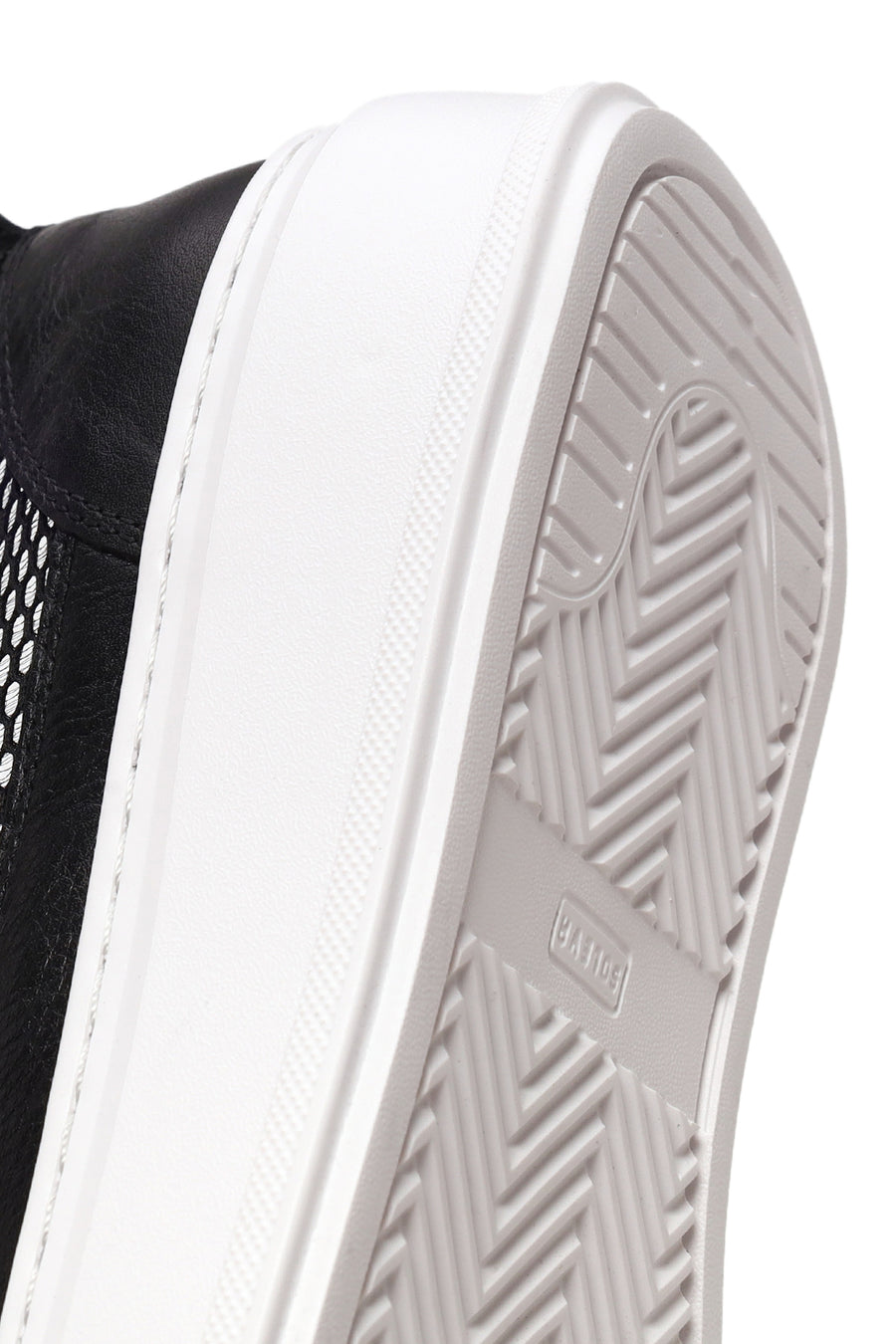 Woman Black Lace-Up Thick-Soled Leather Sneaker