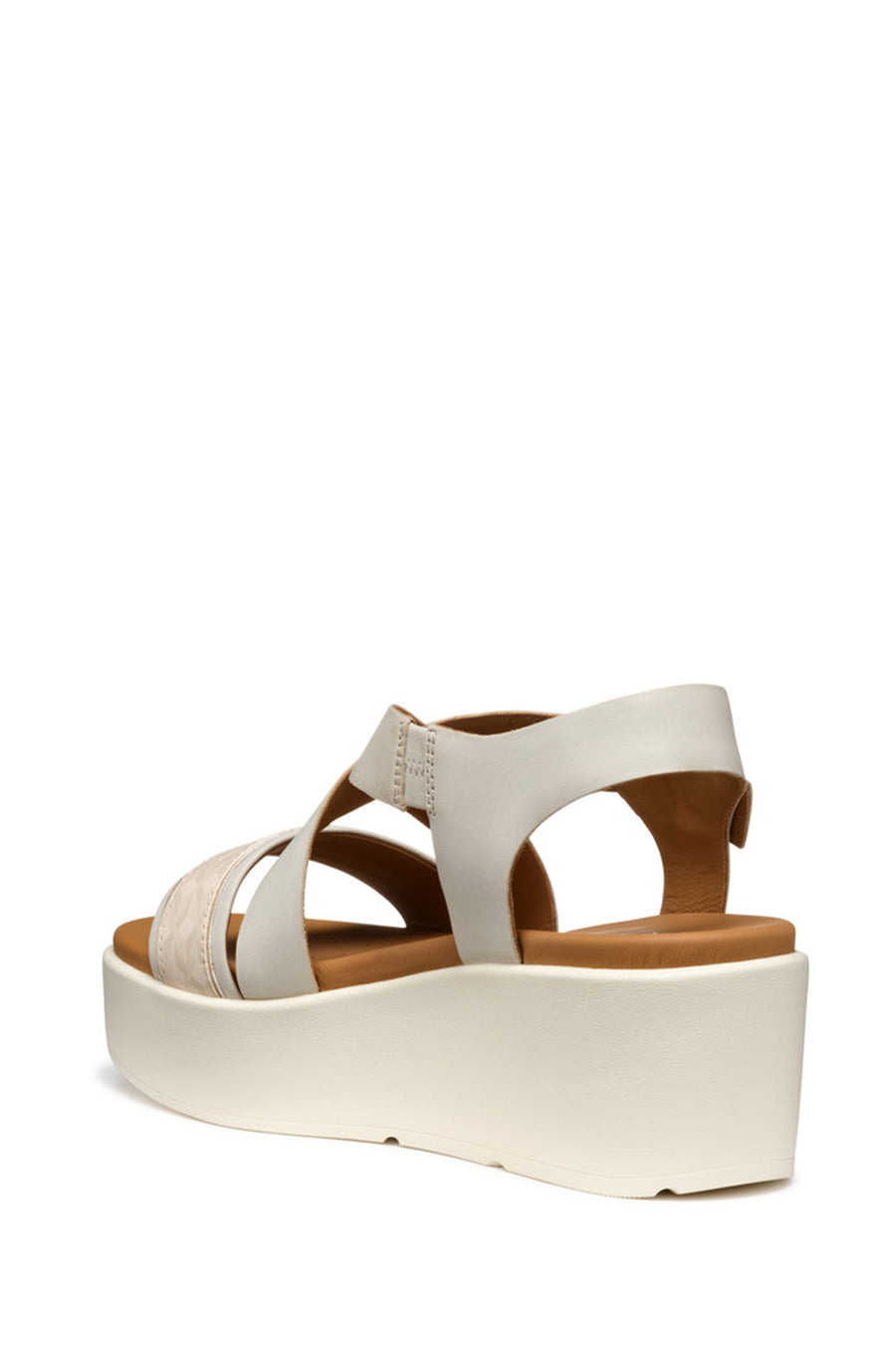 Geox Women Beige Damen D Xand 2.2s Thick Sole Leather Sandal
