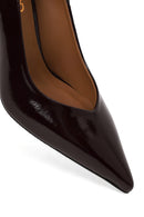 Woman Burgundy Thin-Heeled Patent Leather Leather Stiletto | Derimod