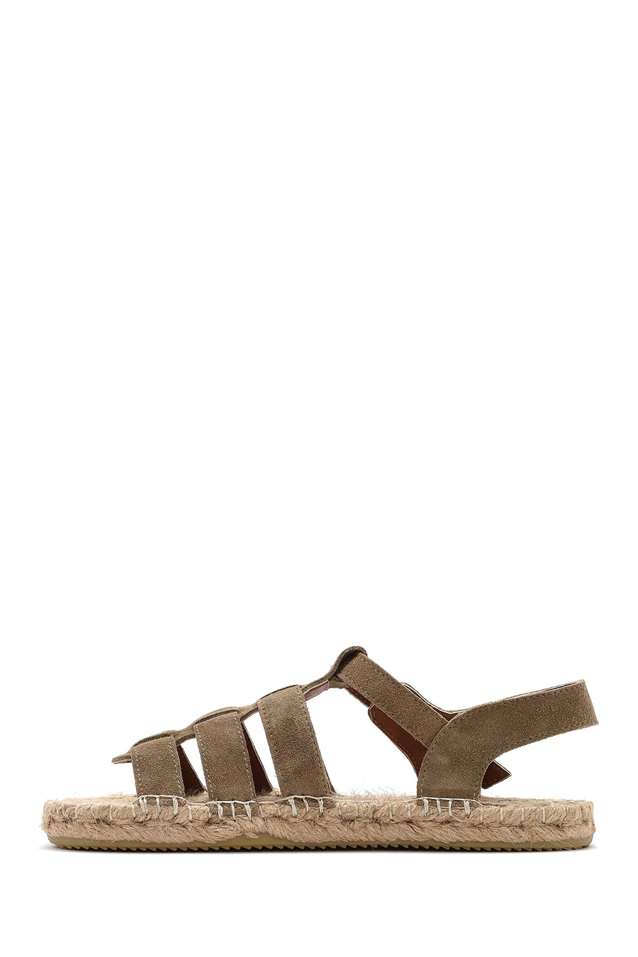 Women's Mink Buckled Suede Leather Espadrille Sandals