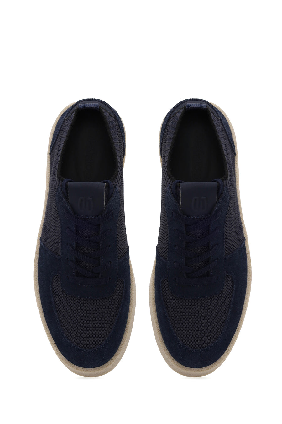 Male Navy Lace-up Suede Leather Sneaker