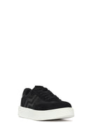 Woman Black Lace-Up Sneakers | Derimod