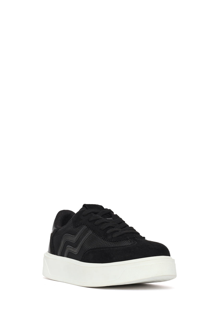 Woman Black Lace-Up Sneakers