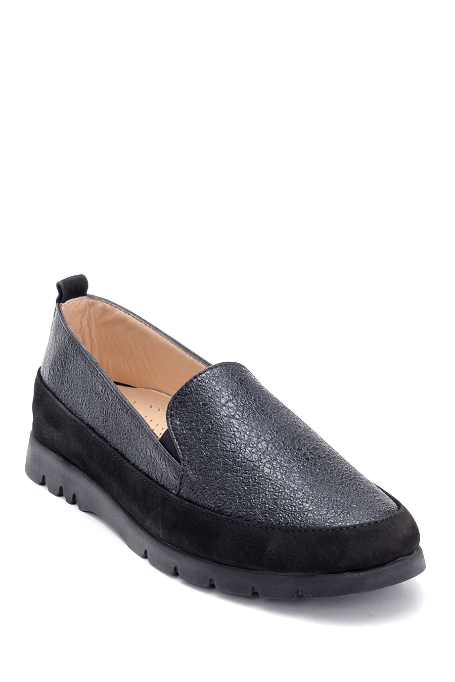 Women's Leather Glitter Detailed Loafer