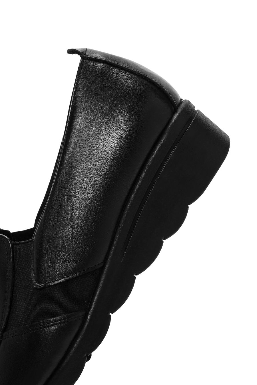 Kadın Siyah Kalın Tabanlı Deri Comfort Ayakkabı