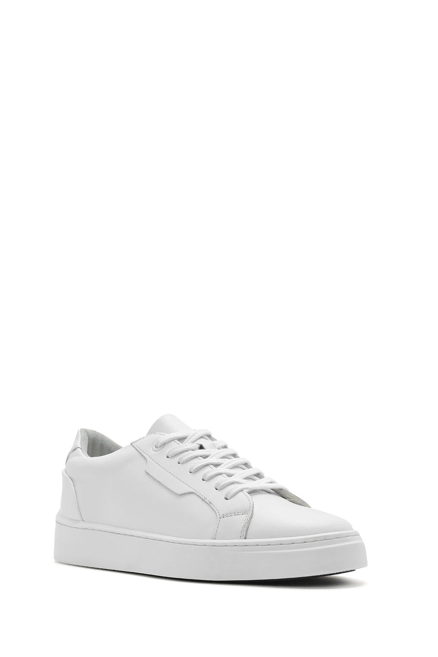 Erkek Beyaz Bağcıklı Deri Sneaker