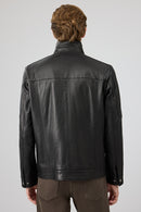 Mateo Men's Black Leather Jacket | Derimod