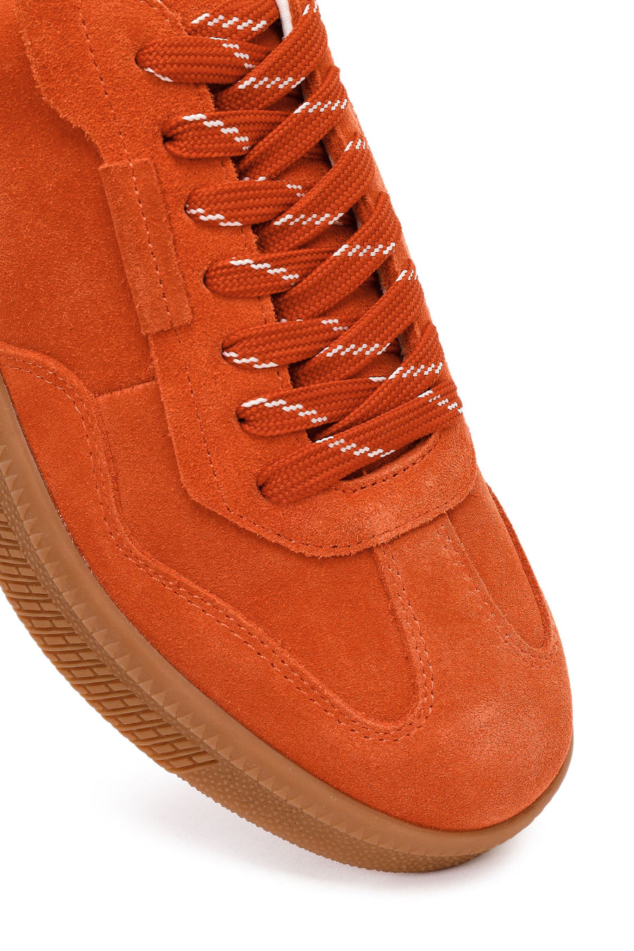 Kadın Turuncu Bağcıklı Süet Deri Sneaker
