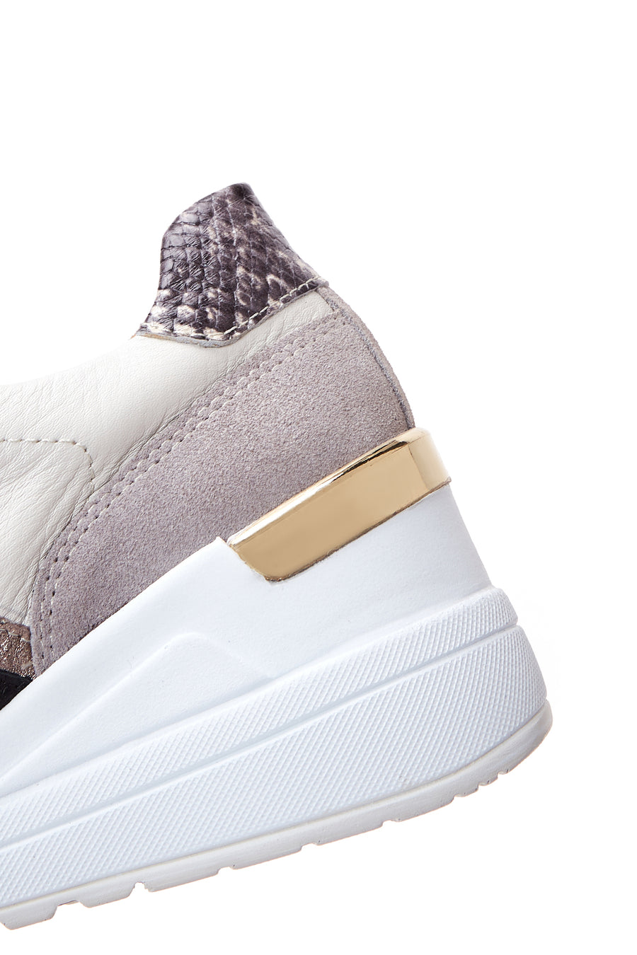 Kadın Bej Deri Dolgu Topuklu Sneaker
