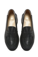 Kadın Siyah Dolgu Topuklu Deri Comfort Loafer | Derimod