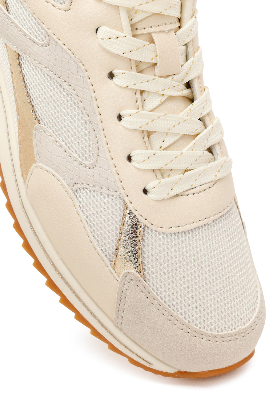 Kadın Bej Bağcıklı Sneaker