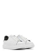 Erkek Beyaz Bağcıklı Kalın Tabanlı Deri Sneaker | Derimod