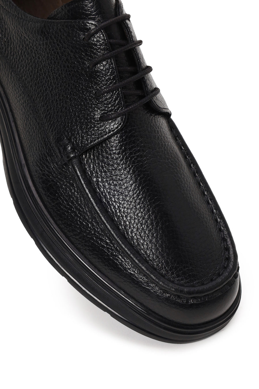 Male Black Lace-Up Leather Casual Shoes