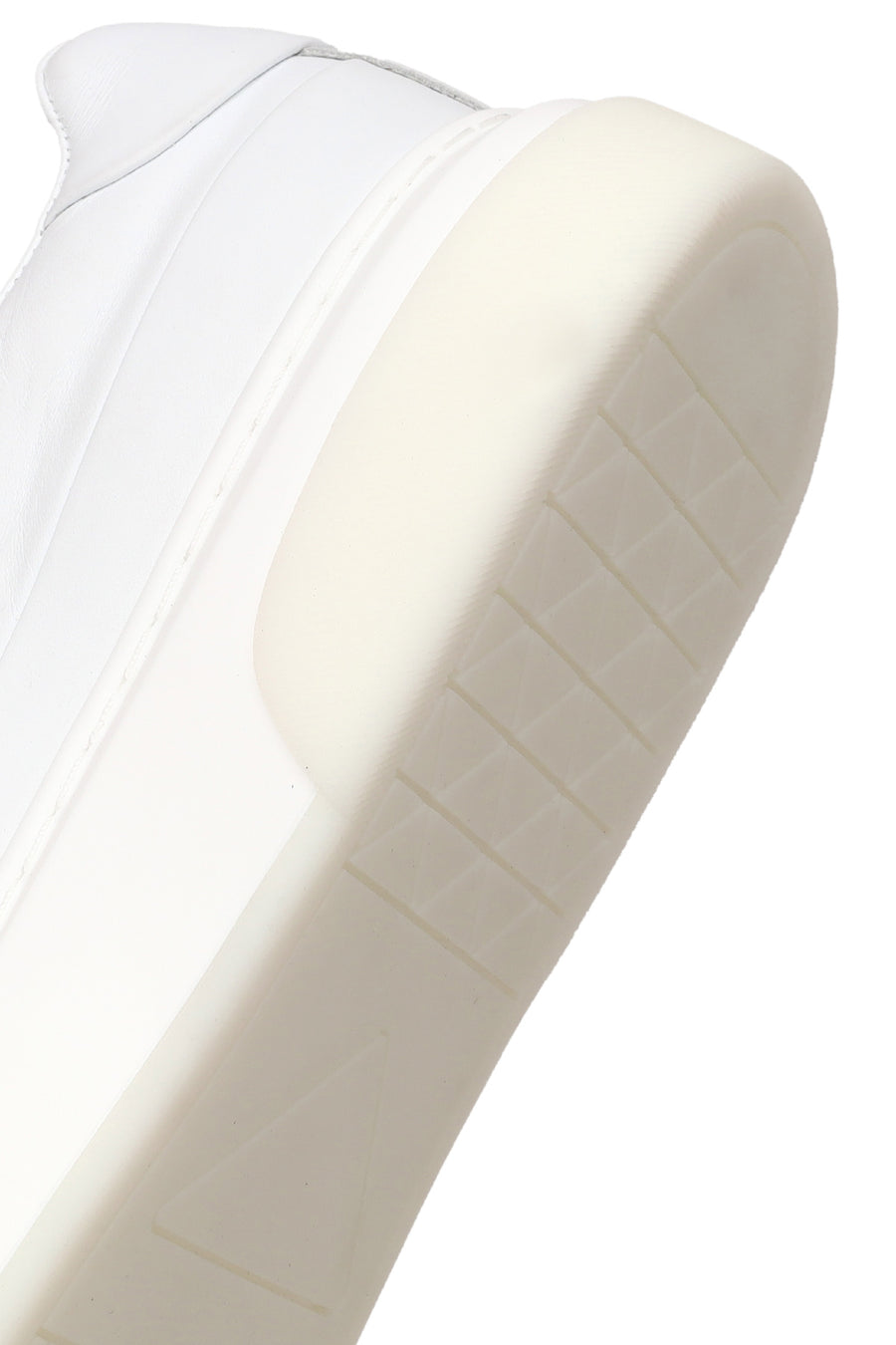 Male White Lace-Up Thick-Soled Leather Sneaker