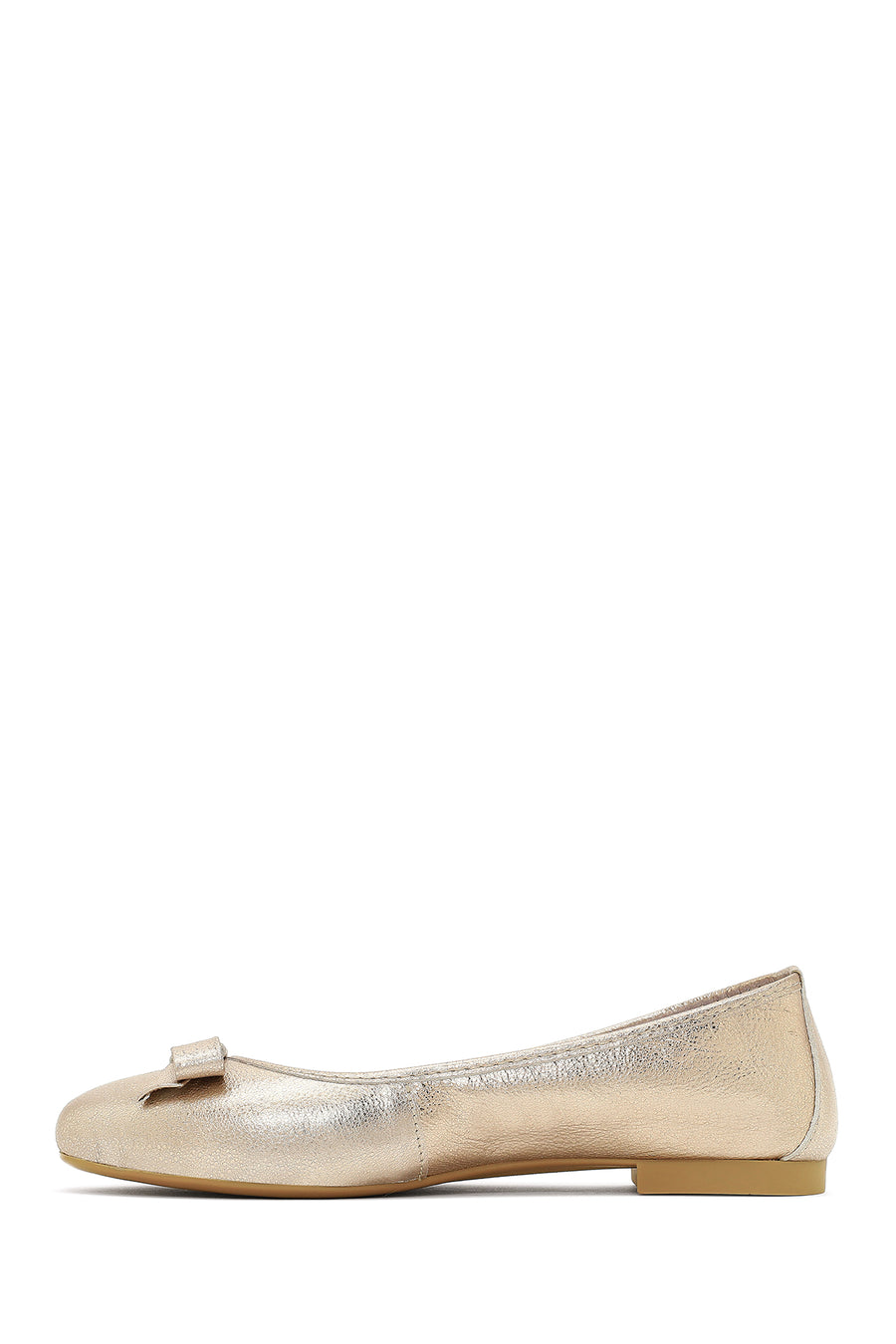 Women's Gold Metallic Leather Ballet Flat