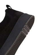 Erkek Siyah Bağcıklı Kalın Tabanlı Nubuk Deri Sneaker | Derimod