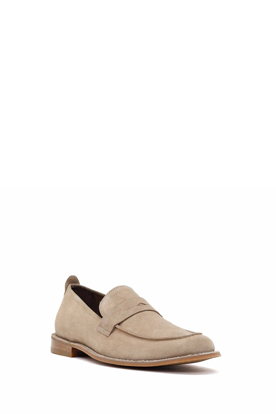 Derimod Black Male Beige Suede Leather Classic Loafer