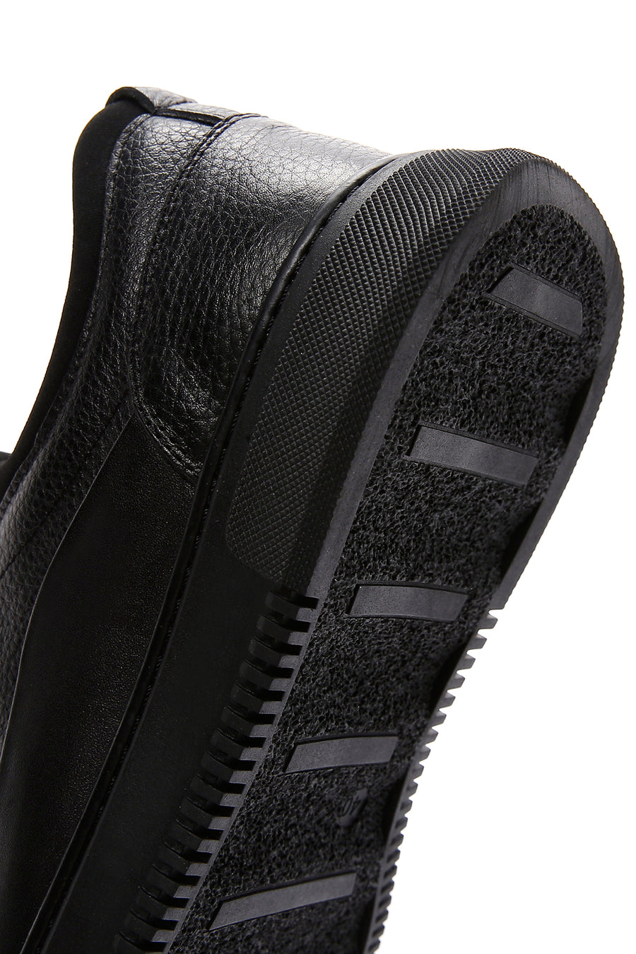 Erkek Siyah Bağcıklı Deri Sneaker