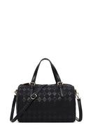 Woman Black Long-Strap Printed Shoulder Bag | Derimod