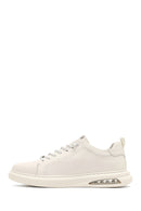 Erkek Beyaz Bağcıklı Deri Sneaker | Derimod