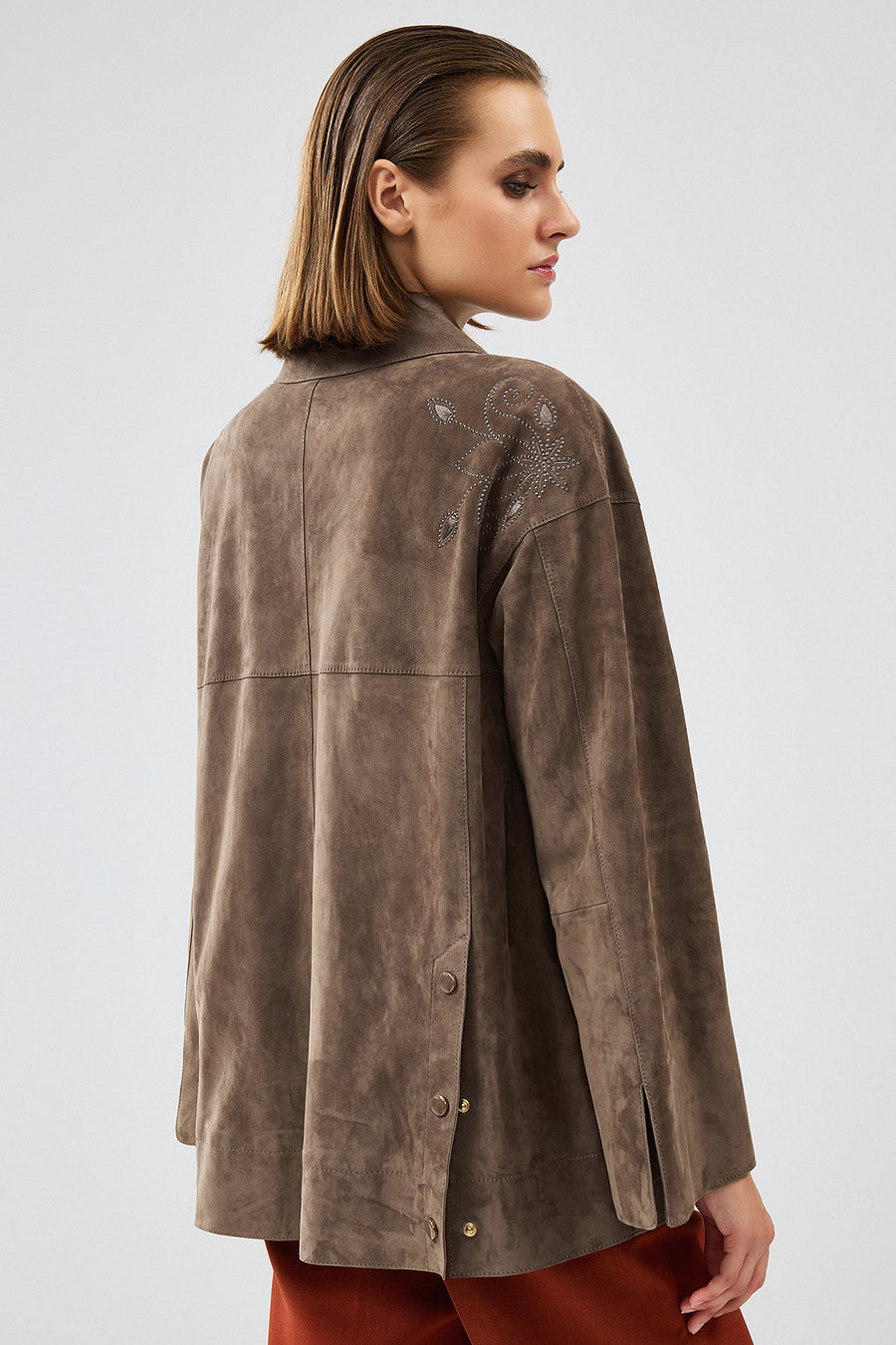 Jennifer Women's Mink Suede Leather Jacket