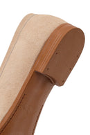Woman Beige Tasselled Suede Loafer | Derimod