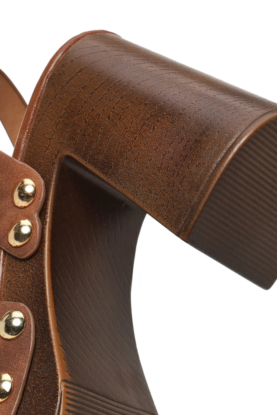 Woman Brown Ankle-Buckle Platform Chunky High-Heel Suede Sandals