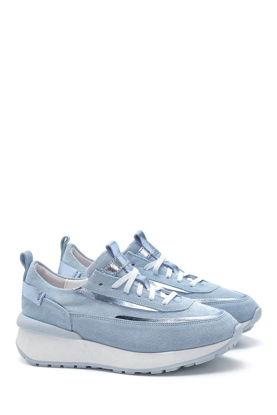 Kadın Deri Süet Yüksek Taban Sneaker