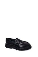 Male Black Thick-Soled Leather Loafer | Derimod