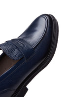 Men's Navy Blue Leather Casual Loafer | Derimod