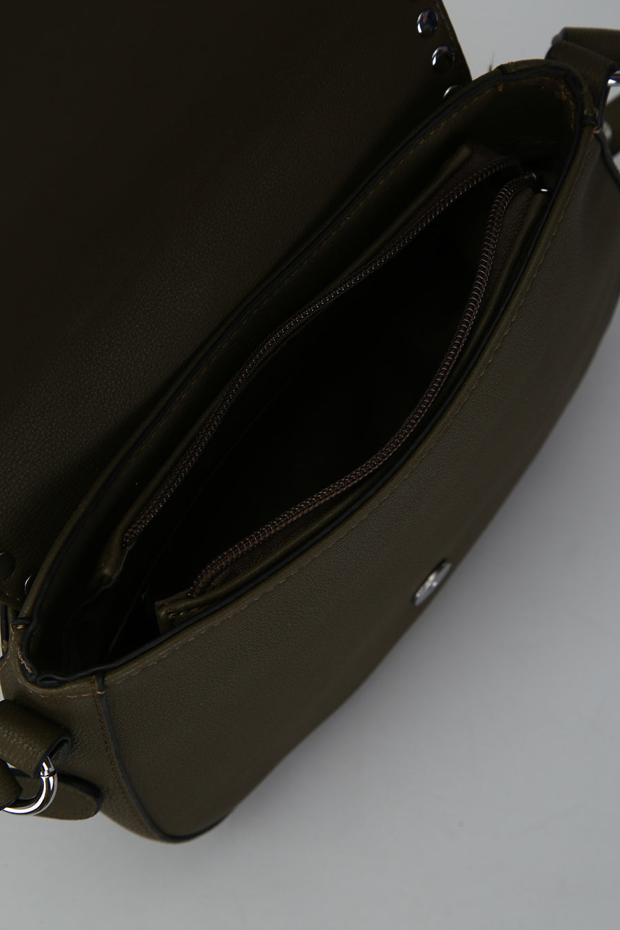 Women's Crossbody Bag with Staple Detail