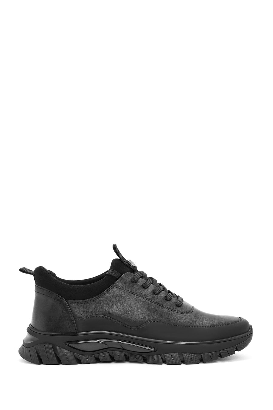 Erkek Siyah Bağcıklı Deri Sneaker 25WFD650614 | Derimod