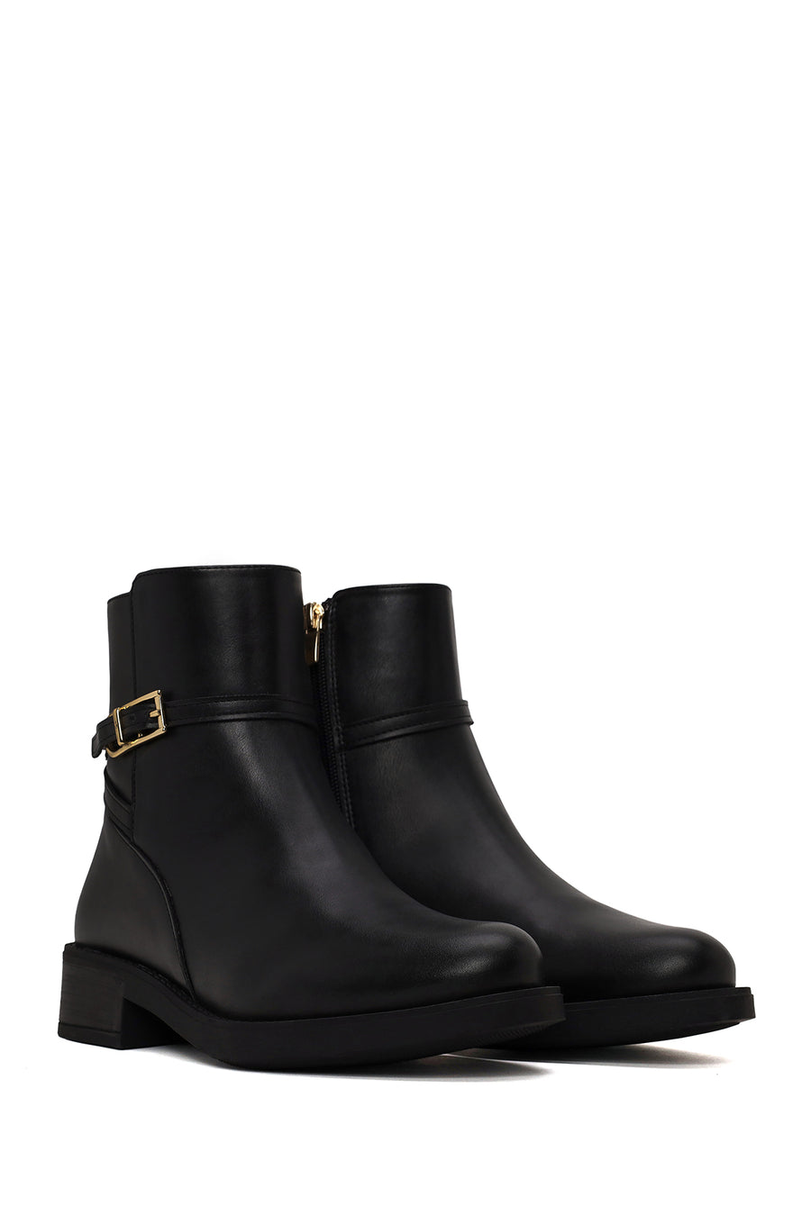 Kadın Siyah Fermuarlı Tokalı Bot