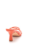Women's Orange Printed Heeled Slippers | Derimod