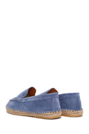 Men's Blue Suede Leather Espadrilles | Derimod