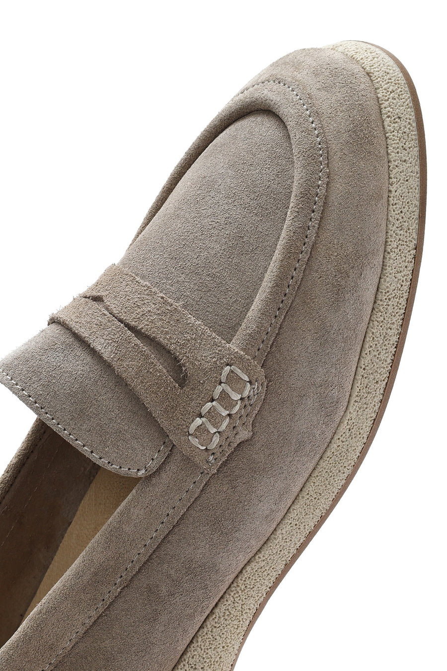 Women's Beige Suede Leather Loafer