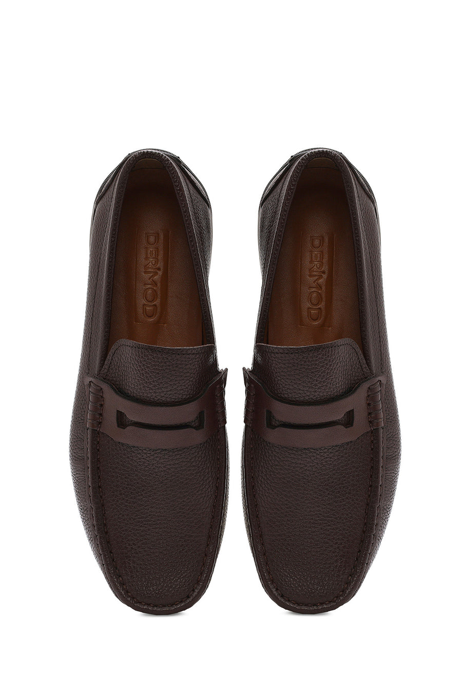 Erkek Kahverengi Deri Casual Loafer