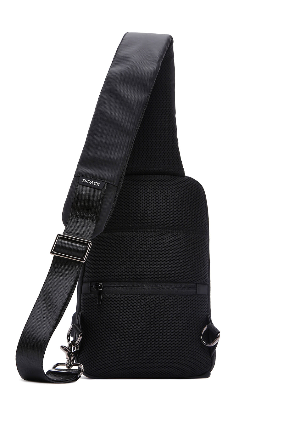 D-Pack Men's Black Technological Fabric Crossbody Bag