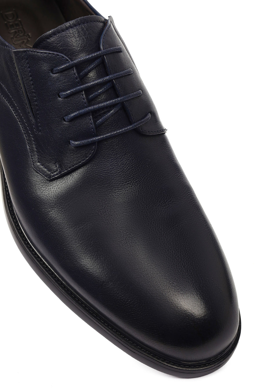 Men's Navy Blue Lace-up Classic Leather Shoes