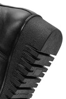 Women's Black Wedge Heel Leather Comfort Chelsea Boots | Derimod