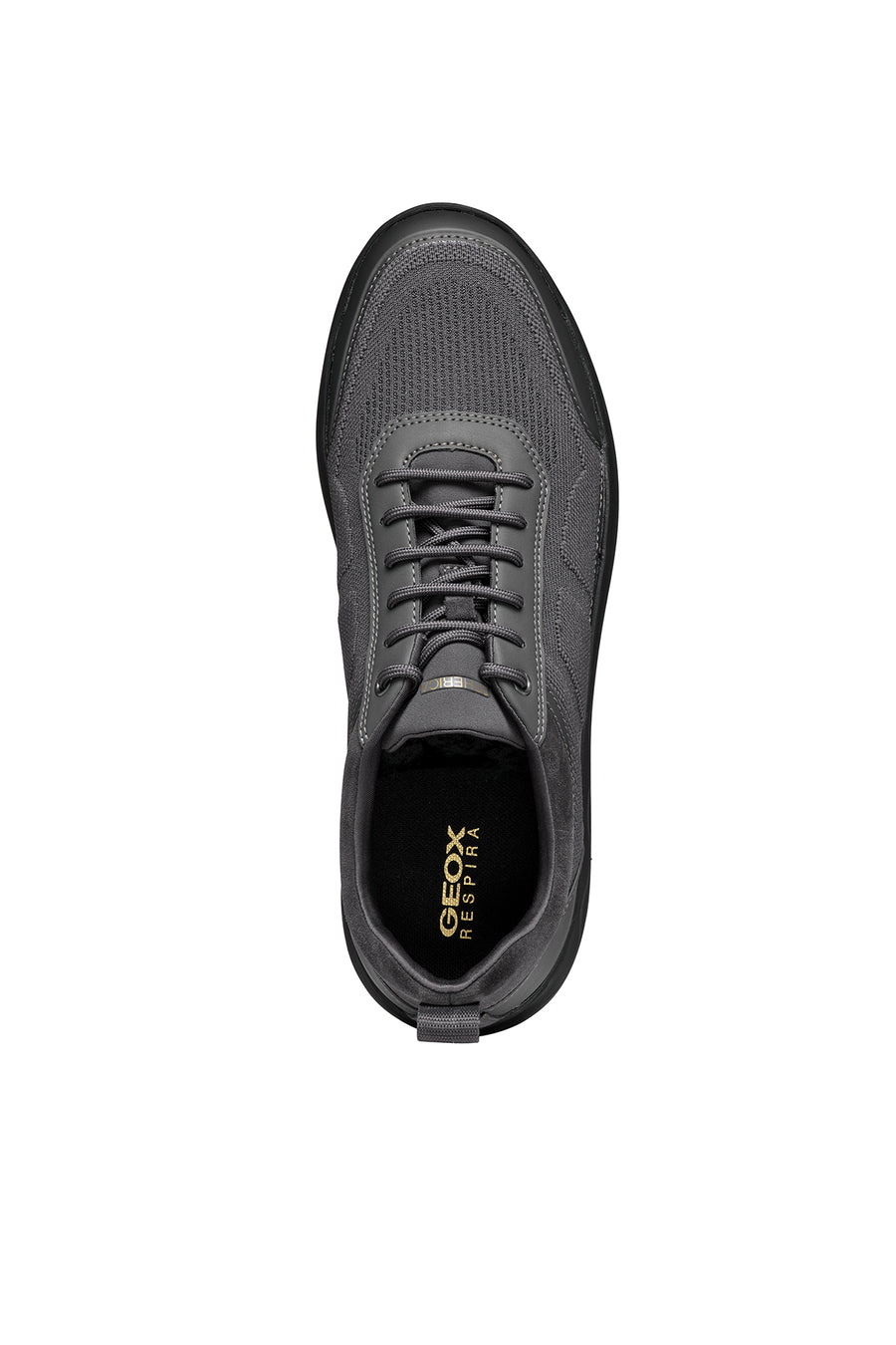 Geox Men's Grey Spherica Lace-Up Leather Sneakers